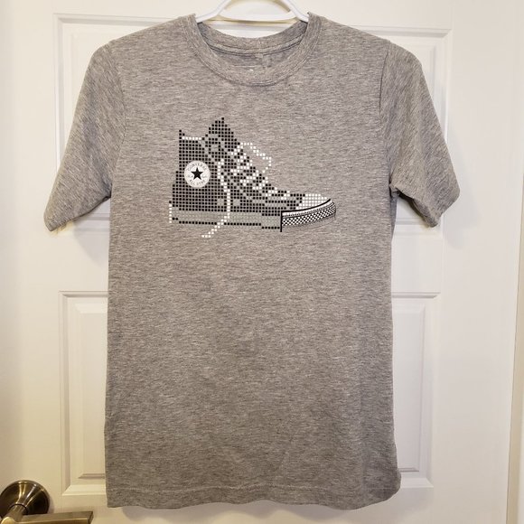 YOUTH Light Heather Grey Converse Sneaker Graphic T-Shirt-Size: Large or 12-13yr - Picture 8 of 8